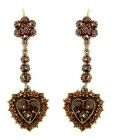 Garnet Heart Earrings