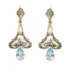 Ohrringe mit Tropfen e.Blautopas(beh) + Markasit