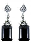 Ohrringe mit Onyx + Markasit