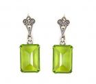 Ohrringe mit imit.  Octagon Peridot + Markasit