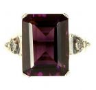 Grosser Ring mit  imit. Octagon Amethyst + Markasit