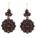 Dangling garnet flower earrings w/14ct gold wires