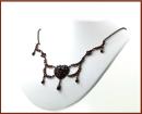 Vintage garnet heart festoon necklace
