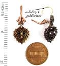 Bohemian garnet heart earrings w/14ctgold wire