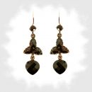 Victorian garnet heart earrings w/14ctgold wire