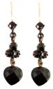 (LADE) Lovely Victorian garnet heart earrings w/14ct wire