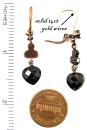 (LADE) Lovely Victorian garnet heart earrings w/14ct wire