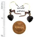 Lovely garnet heart earrings w/14ctgold wire