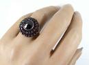 Vintage round Bohemian garnet ring