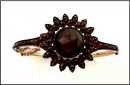 Vintage sun-flower garnet bangle/bracelet