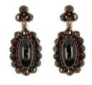 Vintage dangling oval garnet earrings