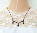 Vintage Three Drops Garnet Necklace
