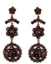 Impressive Vintage garnet earrings w/14ctgold wire in Victorian style /L