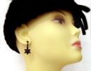 Vintage garnet pending star earrings w/14ctgold studs  /L