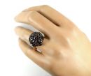 Strange round Bohemian garnet Chrysanthemum ring