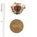 Strange round Bohemian garnet Chrysanthemum ring