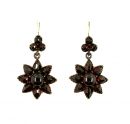 Vintage garnet star earrings w/14ctgold wire in Victorian style