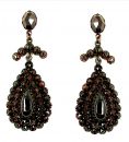Vintage garnet medium drop earrings w/14ct gold wire Victorian style