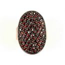 Stunning oval Bohemian garnet ring Art-Déco style