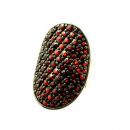 Stunning oval Bohemian garnet ring Art-Déco style