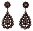 Really Big Vintage Garnet Drop Earrings w/14ct gold studs in Victorian style
