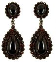 Big garnet drop earrings w/14ctgold studs