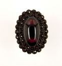 Big impressive oval cabouchon garnet ring