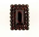 ##NICHT MEHR DA ### Gorgeous Rectangular garnet ring in Art-Déco style