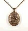 Large Vintage oval garnet locket