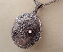 Large Vintage oval garnet locket