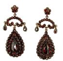 Large Vintage drippy garnet earrings w/14ctgold wire