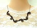 Vintage Bohemian garnet curved necklace