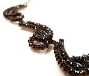 Vintage Bohemian garnet curved necklace
