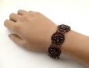 Large round Vintage garnet bracelet in Victorian style