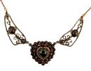 Vintage filligree garnet heart necklace