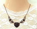 Vintage filligree garnet heart necklace