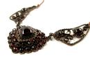 Vintage filligree garnet heart necklace