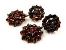 Vintage double round garnet earrings w/14ctgold wire