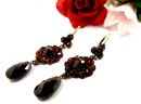 Vintage garnet earrings w/14ct gold wires Victorian style
