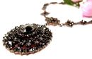 Impressive Bohemian oval medal garnet necklace