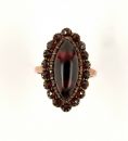 Vintage garnet cabouchon marquis ring