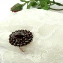 Large oval Vintage garnet ring in Victorian style