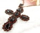 Large garnet cross/pendant in Victorian style