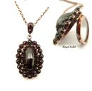 Oval Vintage garnet locket/pendant with chain