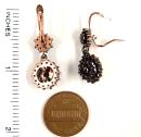 Bohemian two flowers garnet earrings