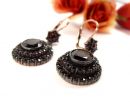 Round original Bohemian garnet earrings