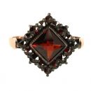 Original Bohemian garnet square ring