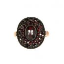 Oval original Bohemian garnet ring