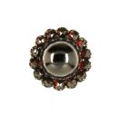 Round Vintage cabouchon garnet ring