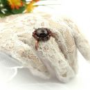 Vintage oval garnet cabouchon ring in Victorian style